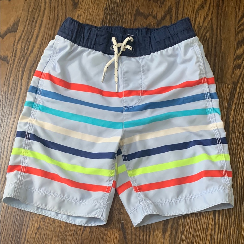 Gap Kids Striped Swim Trunks Shorts - Boys Small (6-7)